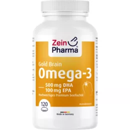 OMEGA-3 cerveaux dor DHA 500mg/EPA 100mg Capsule de gelée douce, 120 pc