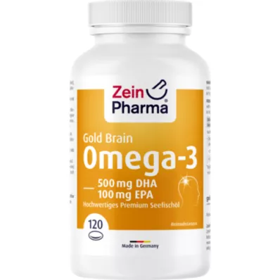 OMEGA-3 cerveaux dor DHA 500mg/EPA 100mg Capsule de gelée douce, 120 pc