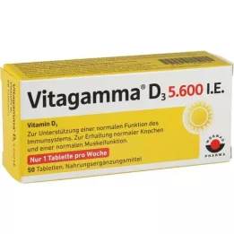 VITAGAMMA D3 5.600 I.E. Vitamine D3 NEM Comprimés, 50 pc