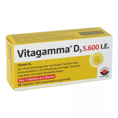 Vitagamma D3 5 600 UI Vitamine D3 NEM comprimés, 50 pc