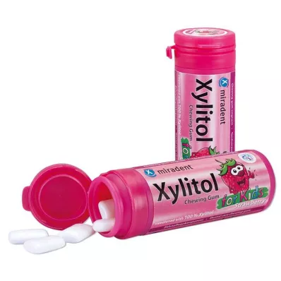 MIRADENT Gomme à mâcher xylitol fraise, 30 g