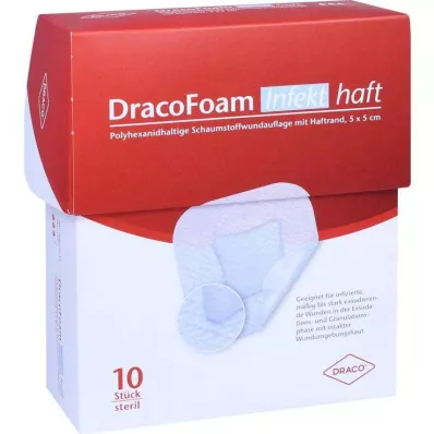 DRACOFOAM Pansement mousse 5x5 cm Infekt haft, 10 pces