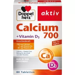 DOPPELHERZ Comprimés de Calcium 700+Vitamine D3, 80 comprimés