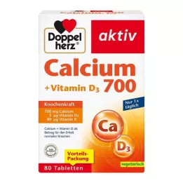 DOPPELHERZ Comprimés de Calcium 700+Vitamine D3, 80 comprimés
