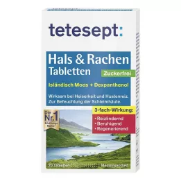 TETESEPT Gorge &amp; Comprimés pour la gorge sans sucre, 20 pièces
