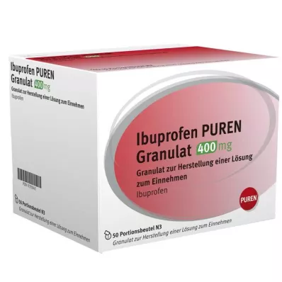 Granulés dibuprofène Puren 400 mg pour solution buvable, 50 comprimés Granulés dibuprofène Puren 400 mg pour solution buvable, 50 comprimés