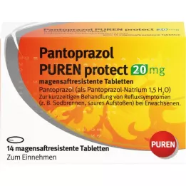 PANTOPRAZOL PUREN Protect 20 mg comprimés gastro-résistants, 14 comprimés