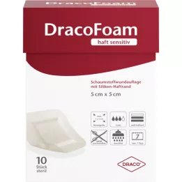 DRACOFOAM Mousse adhésive sensitive 5x5 cm, 10 pces