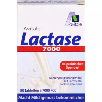 LACTASE 7.000 FCC Comprimés dans un distributeur, 80 pièces