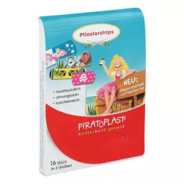 PIRATOPLAST Strips adhésifs pour filles 3 tailles, 16 pces