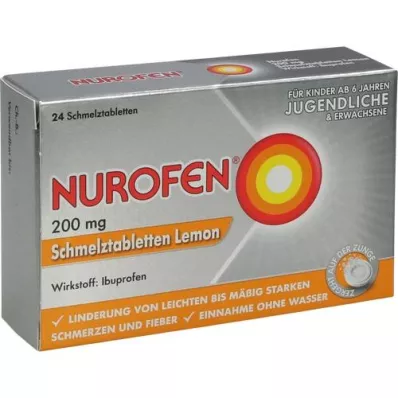 NUROFEN 200 mg comprimés à fondre Lemon, 24 pcs