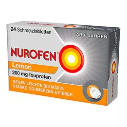NUROFEN 200 mg comprimés à fondre Lemon, 24 pcs