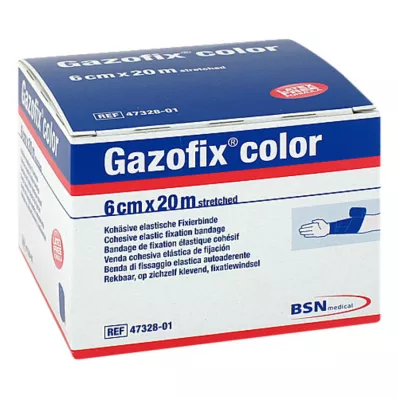 Bande de fixation de couleur Gazofix cohésive 6 cmx20 m bleu, 1 pièce