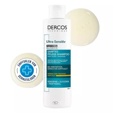 Vichy Dercos Shampoing ultra-sensible pour peaux sèches, 200 ml