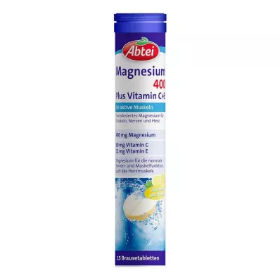 ABTEI Magnésium 400 Plus Vitamines C+E, 15 comprimés effervescents