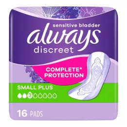 ALWAYS discreet Incontinence, petite taille plus, 16 pièces