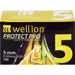 WELLION PROTECT PRO Aiguilles de stylo de sécurité 30 G 5 mm, 100 pièces