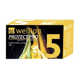 WELLION PROTECT PRO Aiguilles de stylo de sécurité 30 G 5 mm, 100 pièces