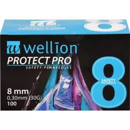 WELLION PROTECT PRO Aiguilles de stylo de sécurité 30 G 8 mm, 100 pièces