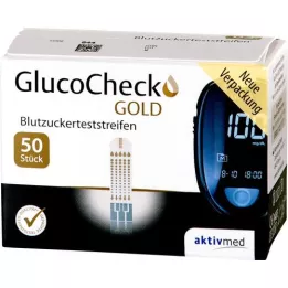 GLUCOCHECK GOLD Bandelettes de test de la glycémie, 50 pièces