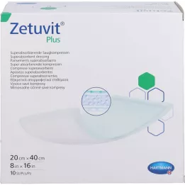 ZETUVIT Compresse absorbante Plus extra-résistante, stérile 20x40 cm, 10 pces