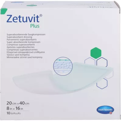 ZETUVIT Compresse absorbante Plus extra-résistante, stérile 20x40 cm, 10 pces
