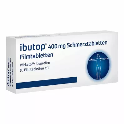 IBUTOP 400 mg Comprimés pelliculés contre la douleur, 10 comprimés