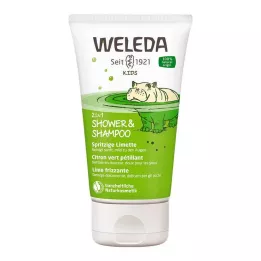 WELEDA Douche 2en1 pour enfants &amp; Shampooing pétillant au citron vert, 150 ml