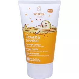 WELEDA Douche 2en1 Kids &amp; Shampooing orange fruitée, 150 ml
