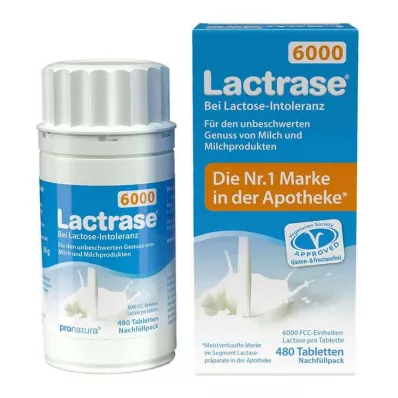 Lactrase 6 000 comprimés FCC , pack de recharge pour distributeur à clic, 480 pc Lactrase 6 000 comprimés FCC , pack de recharge pour distributeur à clic, 480 pc
