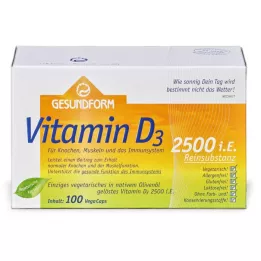 GESUNDFORM Vitamine D3 2.500 U.I. Vega-Caps, 100 capsules