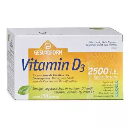 GESUNDFORM Vitamine D3 2.500 U.I. Vega-Caps, 100 capsules