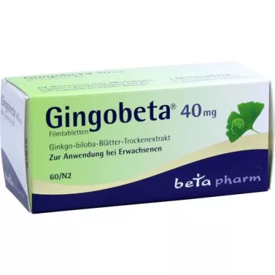 GINGOBETA 40 mg Comprimés pelliculés, 60 comprimés