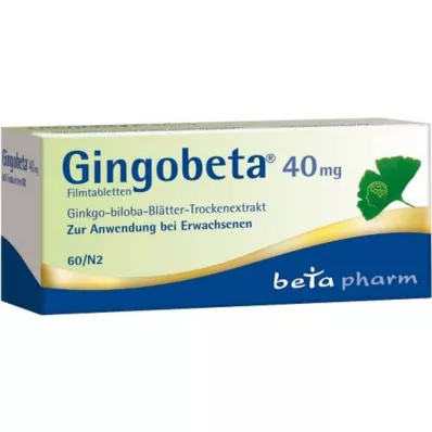 Gingobeta 40 mg comprimés pelliculés, 60 pc