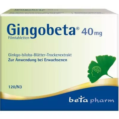 Gingobeta 40 mg comprimés pelliculés, 120 pc