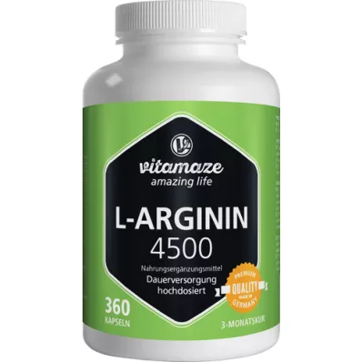 L-ARGININ HOCHDOSIERT Gélules de 4.500 mg, 360 gélules