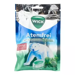 WICK Bonbons à leucalyptus sans sucre, sachet de 72 g