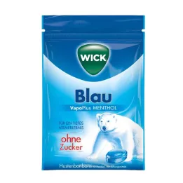 WICK BLAU Bonbons mentholés sans sucre, sachet de 72 g