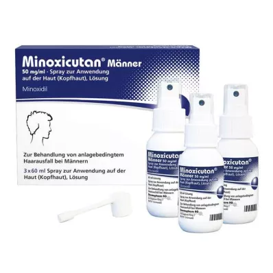 MINOXICUTAN Hommes 50 mg/ml Spray, 3X60 ml