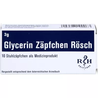 GLYCERIN ZÄPFCHEN Rösch 3 g contre la constipation, 10 pces