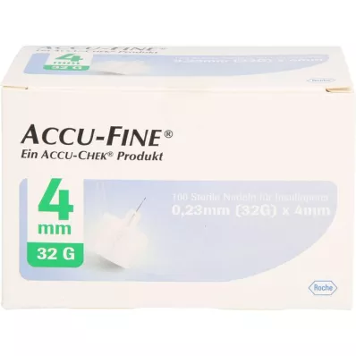 ACCU FINE Aiguilles stériles pour stylos à insuline 4 mm 32 G, 100 pces