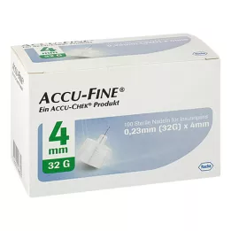 ACCU FINE Aiguilles stériles pour stylos à insuline 4 mm 32 G, 100 pces