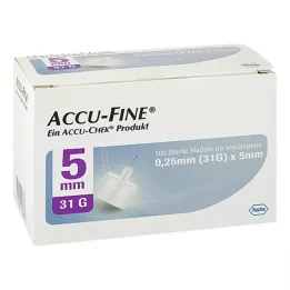 ACCU FINE Aiguilles stériles pour stylos à insuline 5 mm 31 G, 100 pces