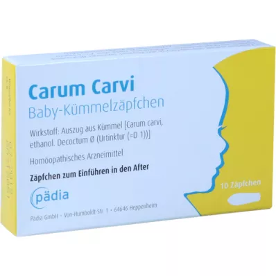 CARUM CARVI Suppositoires de cumin pour bébés, 10 pces