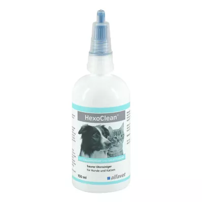 HEXOCLEAN Nettoyant auriculaire acide pour chiens et chats, 150 ml
