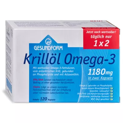 GESUNDFORM Huile de krill 1180 mg Capsules Antarctique, 120 pièces GESUNDFORM Huile de krill 1180 mg Capsules Antarctique, 120 pièces