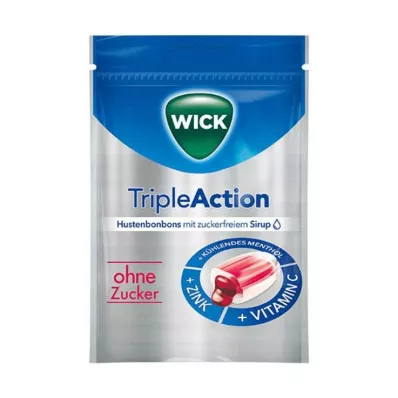 WICK Menthol Tripleaction &amp; Bonbons Cassis sans sucre, 72 g