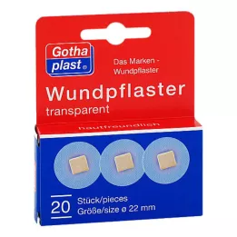 GOTHAPLAST Pansement adhésif 2,2 cm transparent, 20 pces