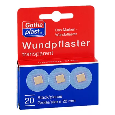Pansement Gothaplast diamètre 2,2 cm transparent, 20 pièces Pansement Gothaplast diamètre 2,2 cm transparent, 20 pièces