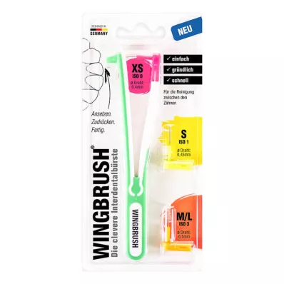 Kit de démarrage Wingbrush brosse interdentaire 3 brosses, 1 pièce Kit de démarrage Wingbrush brosse interdentaire 3 brosses, 1 pièce